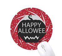 DIYthinker Calabaza Halloween Horror Negro Wheel Mouse Pad de Goma roja Redonda