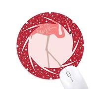 DIYthinker Caminando Flamingo Pattern Pink Wheel Mouse Pad de Goma roja Redonda