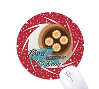 DIYthinker Carne de Pescado shaomai China Hong Kong Wheel Mouse Pad de Goma roja Redonda