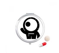 DIYthinker caso de la píldora del recorrido del bolsillo - medicina caja de almacenamiento de drogas regalo espejo dispensador