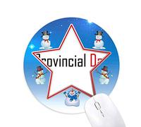 DIYthinker Celebrar el día del Festival Provincial de la bendición Holiday Gala celebración Palabras Muñeco de Nieve Mouse Pad Redondo Star Mat