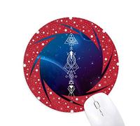 DIYthinker Cielo Estrellado geometría alienígena Totem Wheel Mouse Pad de Goma roja Redonda