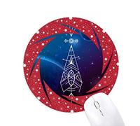 DIYthinker Cielo Estrellado Totem geometría alienígena Wheel Mouse Pad de Goma roja Redonda