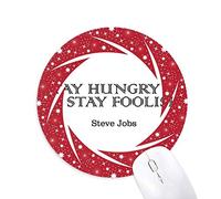 DIYthinker Cita de Steve Jobs Wheel Mouse Pad de Goma roja Redonda