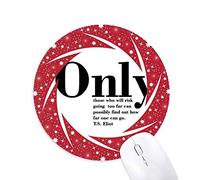 DIYthinker Cita inspiradora de la Vida por T.S. Eliot Wheel Mouse Pad de Goma roja Redonda