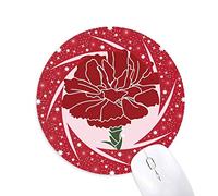 DIYthinker Clavel Rosa Mothe día Flor Planta Wheel Mouse Pad de Goma roja Redonda