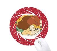 DIYthinker Comida de la Serpiente Oyster Taiwan Wheel Mouse Pad de Goma roja Redonda