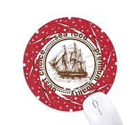 DIYthinker Comida de mar Barco Classic Pais Ciudad Wheel Mouse Pad de Goma roja Redonda