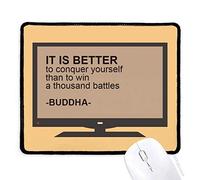 DIYthinker Conquistar tu Mismo Buda Cita el Budismo Mouse Pad Alfombrilla de Goma Antideslizante Juego Oficina