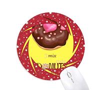 DIYthinker Corazón de Chocolate Postre Dulce donas Alimentos Wheel Mouse Pad de Goma roja Redonda