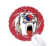 DIYthinker Corea Bandera Maquillaje Facial máscara Gritando Cap Wheel Mouse Pad de Goma roja Redonda