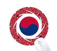 DIYthinker Corea del Sur Bandera Nacional país símbolo Mark Patron de Asia Wheel Mouse Pad de Goma roja Redonda