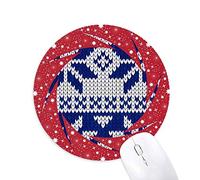 DIYthinker Cuadrilátero Nordic ilustración patrón de Copo de Nieve Wheel Mouse Pad de Goma roja Redonda