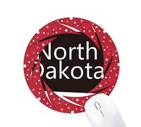 DIYthinker Dakota del Norte America USA Mapa Silueta Wheel Mouse Pad de Goma roja Redonda