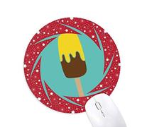DIYthinker De Color Amarillo - Marron Chocolate Helado de Dulce Wheel Mouse Pad de Goma roja Redonda