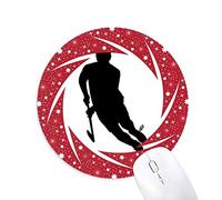 DIYthinker Educación física Deportes Hockey Corriendo Wheel Mouse Pad de Goma roja Redonda