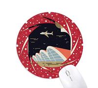 DIYthinker El Aeropuerto Internacional de Hong Kong Wheel Mouse Pad de Goma roja Redonda
