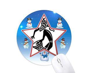 DIYthinker El Antiguo Egipto Resumen patrón de Arte Decorativo Muñeco de Nieve Mouse Pad Redondo Star Mat