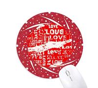 DIYthinker El día de San Valentín Palabra Clave Amor Beso Wheel Mouse Pad de Goma roja Redonda