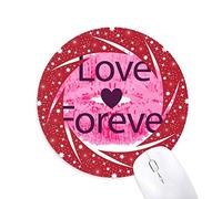 DIYthinker El Dia de Valentine Pink Lip Love Forever Wheel Mouse Pad de Goma roja Redonda