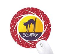 DIYthinker El Gato de Halloween Horror Wheel Mouse Pad de Goma roja Redonda