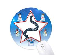 DIYthinker El Negro Animal Serpiente Sketch Pattern Muñeco de Nieve Mouse Pad Redondo Star Mat