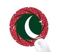 DIYthinker El Pakistán Bandera Nacional país símbolo Mark Patron de Asia Wheel Mouse Pad de Goma roja Redonda