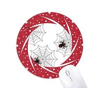 DIYthinker El temor a los Fantasmas de Halloween Spider Wheel Mouse Pad de Goma roja Redonda
