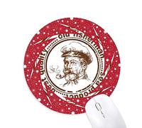 DIYthinker El Viejo Pescador capitán Classic Pais Ciudad Wheel Mouse Pad de Goma roja Redonda