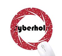 DIYthinker Elegante Palabra cyberholic Wheel Mouse Pad de Goma roja Redonda