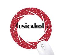 DIYthinker Elegante Palabra musicaholic Wheel Mouse Pad de Goma roja Redonda