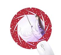 DIYthinker En Wisteria Estilo Chino Acuarela Wheel Mouse Pad de Goma roja Redonda