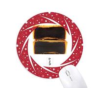 DIYthinker Engrudo de Frijol Rojo Pastel de Luna el Festival de Mediados de otoño Wheel Mouse Pad de Goma roja Redonda