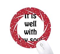 DIYthinker Es Bien con mi Alma Christian Quotes Wheel Mouse Pad de Goma roja Redonda