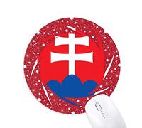 DIYthinker Eslovaquia Europa Emblema Nacional Wheel Mouse Pad de Goma roja Redonda