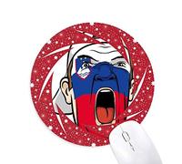 DIYthinker Eslovenia Bandera Maquillaje Mascara Gritando Cap Wheel Mouse Pad de Goma roja Redonda