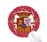 DIYthinker España Europa Emblema Nacional Wheel Mouse Pad de Goma roja Redonda