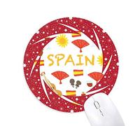 DIYthinker España la música Flamenca de Alimentos Wheel Mouse Pad de Goma roja Redonda