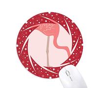 DIYthinker Esperando Flamingo Patron Wheel Mouse Pad de Goma roja Redonda