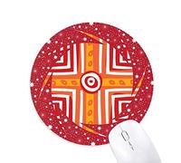 DIYthinker Espiral de Cajas Mexico Totems Antigua civilización Dibujo Wheel Mouse Pad de Goma roja Redonda