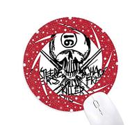 DIYthinker Esqueleto Espada Ninja Negro Numero 16 Wheel Mouse Pad de Goma roja Redonda