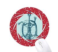 DIYthinker Esqueleto Sketch Tortoise Animal Wheel Mouse Pad de Goma roja Redonda
