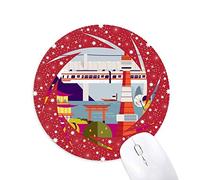 DIYthinker Famoso Local de Turismo japonés Wheel Mouse Pad de Goma roja Redonda