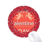 DIYthinker Feliz día de San Valentín de Angeles de Amor Wheel Mouse Pad de Goma roja Redonda
