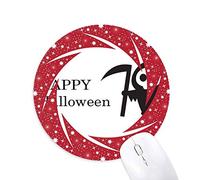 DIYthinker Feliz el temor a los Fantasmas de Halloween Wheel Mouse Pad de Goma roja Redonda