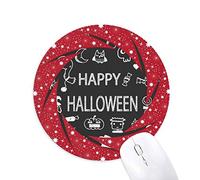 DIYthinker Feliz el temor a los Fantasmas de Halloween Wheel Mouse Pad de Goma roja Redonda