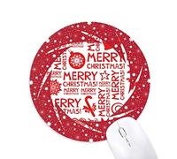 DIYthinker Feliz Navidad Resumen la Palabra ilustración Wheel Mouse Pad de Goma roja Redonda