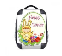 DIYthinker Feliz Pascua Amarillo del Huevo del Conejito Niño Caso Duro de Cultura de Transporte para Hombro Niños Mochila 15" Regalo