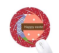 DIYthinker Feliz Pascua religión Festival Colored Egg Wheel Mouse Pad de Goma roja Redonda