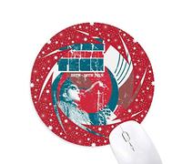 DIYthinker Festival de Jazz Musica Plan tean Wheel Mouse Pad de Goma roja Redonda